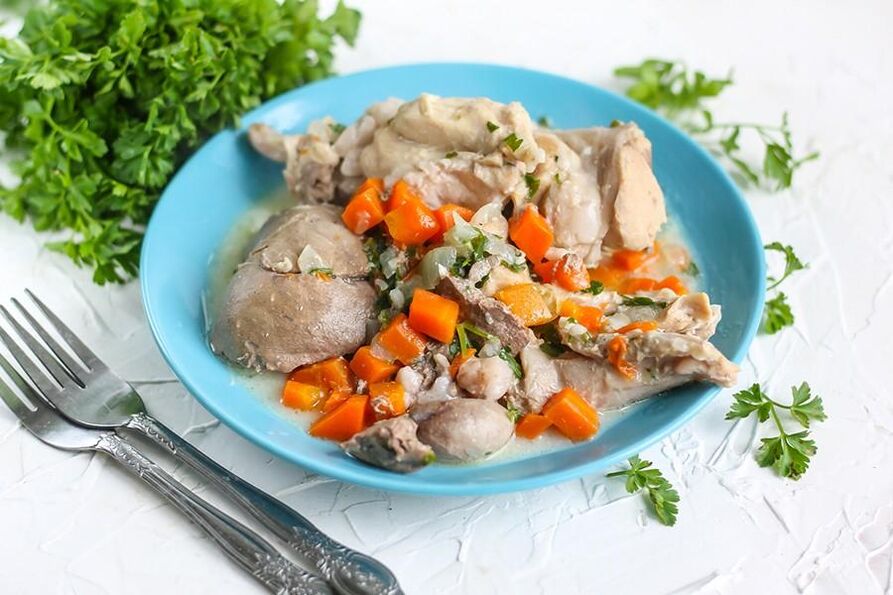 Carne de coello con calabacín guisado